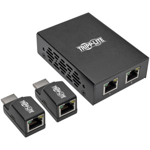 Tripp Lite by Eaton 2-Port HDMI over Cat5/6 Extender Kit, Box-Style Transmitter, 2 Mini Receivers, PoC, Up to 100 ft. (30 m), TAA