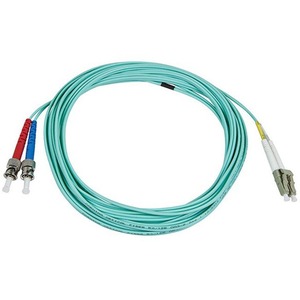 Monoprice 10Gb Fiber Optic Cable, LC/ST, Multi Mode, Duplex - 5 Meter (50/125 Type) - Aqua