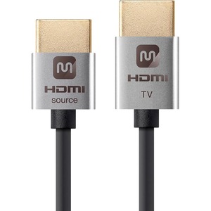 Monoprice Ultra Slim 18Gbps Active High Speed HDMI Cable, 10ft Silver