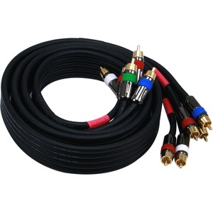 Monoprice 6ft 18AWG CL2 Premium 5-RCA Component Video/Audio Coaxial Cable (RG-6/U) - Black