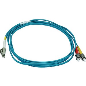 Monoprice 10Gb Fiber Optic Cable, LC/ST, Multi Mode, Duplex - 2 Meter (50/125 Type) - Aqua