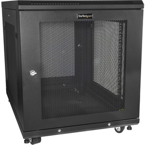 StarTech.com 12U 19" Server Rack Cabinet 4 Post Adjustable Depth 2-30" w/Casters/Cable Management/1U Shelf, Locking Doors and Side Panels