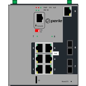 Perle IDS-509F2PP6-C2SD20-XT - Industrial Managed Power Over Ethernet Switch