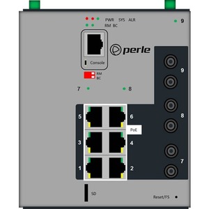 Perle IDS-509F3PP6-T2SD20-SD120 - Industrial Managed Power Over Ethernet Switch