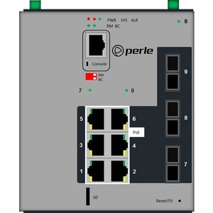 Perle IDS-509F3PP6-C2SD40-SD20-XT - Industrial Managed Power Over Ethernet Switch