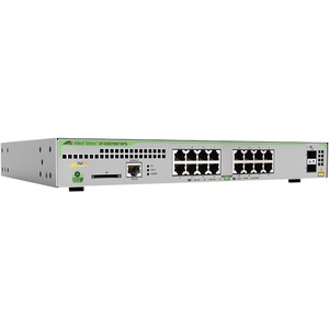 Allied Telesis L3 switch with 16 x 10/100/1000T PoE ports and 2 x 100/1000X SFP ports