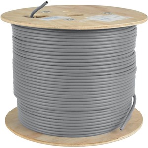 Tripp Lite Cat5e 350 MHz Bulk Solid-Core Plenum-Rated PVC Cable, Gray, 1000 ft.