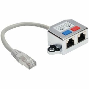 Tripp Lite by Eaton 2-to-1 RJ45 Splitter Adapter Cable, 10/100 Ethernet Cat5/Cat5e (M/2xF), 0.5 ft