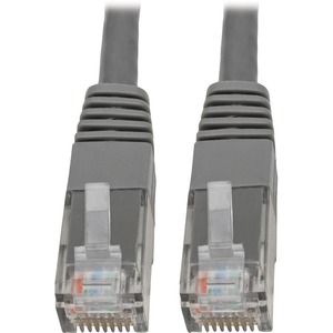 Tripp Lite Cat6 Cat5e Gigabit Molded Patch Cable RJ45 M/M 550MHz Gray 10ft