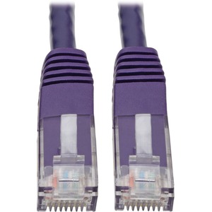 Tripp Lite Cat6 Cat5e Gigabit Molded Patch Cable RJ45 M/M 550MHz Purple 10ft