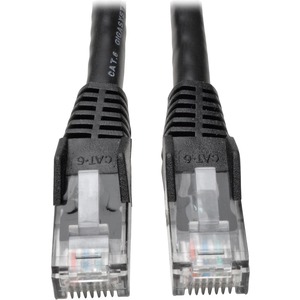 Tripp Lite Cat6 GbE Gigabit Ethernet Snagless Molded Patch Cable UTP Black RJ45 M/M 8ft 8'