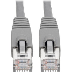 Tripp Lite Cat6a Snagless Shielded STP Network Patch Cable 10G Certified, PoE, Gray RJ45 M/M 3ft 3'