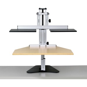 ERGO DESKTOP Dual Kangaroo Sit and Stand Workstation, Maple, Fully Assembled