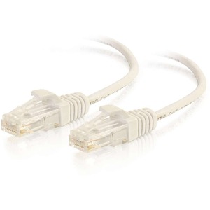 C2G 7ft Cat6 Ethernet Cable - Slim - Snagless Unshielded (UTP) - White