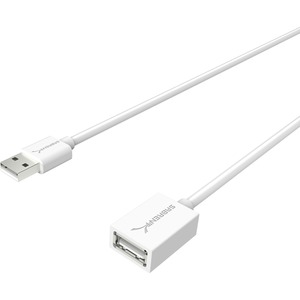 Sabrent 22AWG USB 2.0 Extension Cable - A-Male to A-Female [White] 6 Feet