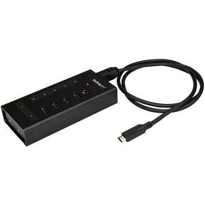 StarTech.com 4 Port USB C Hub USB 3.1 10Gbps 100W Power Delivery Pass  Through 9.8in 25cm Cable Portable USB Expansion Hub - Office Depot