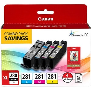 Canon Inkjet Ink Cartridge/Paper Kit - Combo Pack - Black, Cyan, Magenta, Yellow Pack