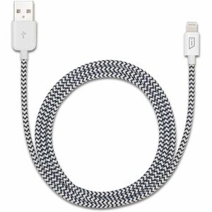 1.2M ISTORE WOVEN LIGHTNING - SYNC/CHARGE CABLE BLACK/WHITE