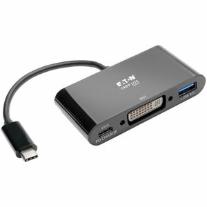 Tripp Lite USB C to DVI Adapter USB Hub & PD Charging, Thunderbolt 3 Compatible, USB Type C to DVI, USB-C, USB Type-C 6in