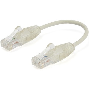 StarTech.com 6 in CAT6 Cable - Slim CAT6 Patch Cord - Gray Snagless RJ45 Connectors - Gigabit Ethernet Cable - 28 AWG - LSZH (N6PAT6INGRS)