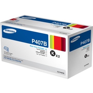 Samsung CLT-P407B Laser Toner Cartridge - Black - 2 Pack