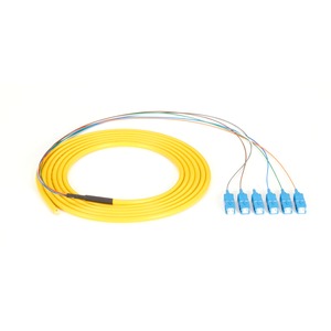 Black Box 3m SC OS2 9-Micron SM Fiber Pigtail 6-Strand OFNR PVC Yellow