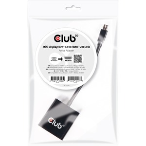 Club 3D Mini DisplayPort™ 1.2 to HDMI™ 2.0 UHD Active Adapter