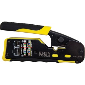 Klein Tools Ratcheting Cable Crimper / Stripper / Cutter, for Pass-Thru