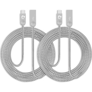 SIIG Zinc Alloy USB-C to USB-A Charging & Sync Braided Cable - 6.6ft, 2-Pack