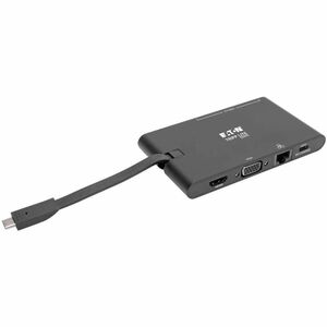 Tripp Lite USB C Docking Station HDMI VGA GbE PD Charging USB Hub 4K Black, USB-C, USB Type-C