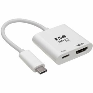 Tripp Lite USB C Adapter Converter 4K HDMI PD Charging USB Type C M/F White