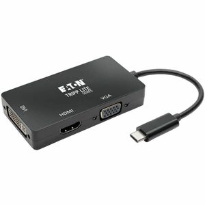 Tripp Lite USB C Multiport Adapter HDMI / DVI / VGA 4Kx2K USB Type C Black