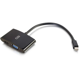 C2G 8in Mini DisplayPort to 4K HDMI or VGA Adapter - Black