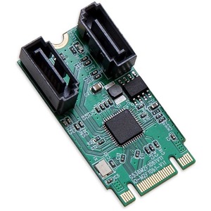 IO Crest M.2 B+M Key 22x42 PCIe To 2 Port SATA III RAID Adapter Card