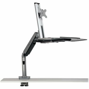 Tripp Lite WorkWise Desk-Mounted Workstation, Single Display - Desk Mount for Workstation, Flat Panel Display, Monitor, TV, Display Screen - Black