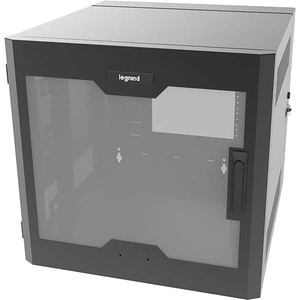 Legrand 18RU Swing-Out Wall-Mount Cabinet with Plexiglass Door-Black-TAA