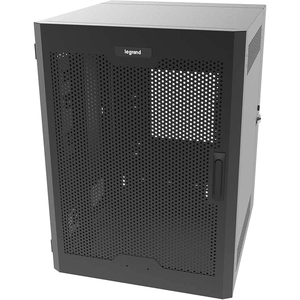 C2G 18RU Swing-Out Wall-Mount Cabinet with Perforated Door-Black-TAA