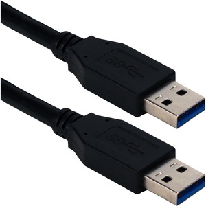 QVS 6ft USB 3.0/3.1 Type A Male To Male 5Gbps Black Cable