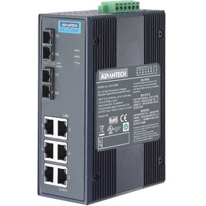 Advantech 6G+2G Single-mode SC Fiber Unmanaged Ethernet Switch w/ Wide Temp