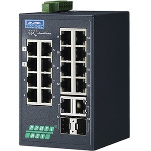 Advantech 16 + 2G Combo Port Entry Level Managed Switch Supporting Profinet, Extreme Temp