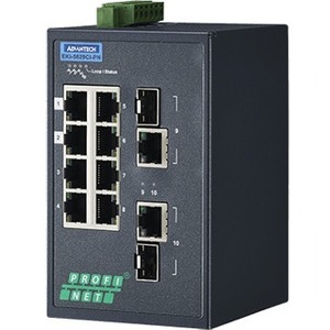 Advantech 8 + 2G Combo Ports Entry-Level Managed Switch Support PROFINET W/Wide Temp