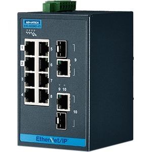 Advantech 8 + 2G Combo Ports Entry-level Managed Switch Support EtherNet/IP w/wide Temp