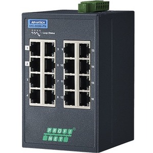 Advantech 16 Port Entry-level Managed Switch Supports PROFINET w/wide Temp