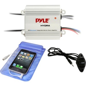 Pyle Bluetooth Marine Amplifier Kit 2-Ch. Waterproof Audio Power Amp System