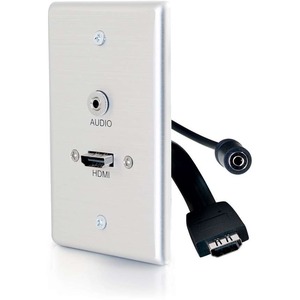 C2G Single Gang HDMI Wall Plate with 3.5mm Audio Aluminum