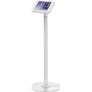 ArmorActive Pipleine Kiosk 42 in with FMJ for iPad 9.7 in White with Baseplate