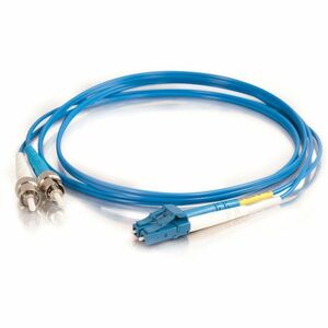 C2G 6.6ft (2m) LC-ST 9/125 OS2 Duplex Single-Mode PVC Fiber Optic Cable - Blue