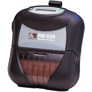 Zebra RW 420 Direct Thermal Printer - Monochrome - Portable - Label Print - USB - Serial - Wireless LAN