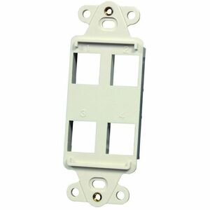 Ortronics Keystone Techchoice Rectangular Stylistics Frame, 4-Port, Fog White