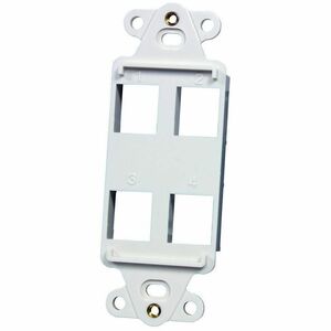 Ortronics Keystone Techchoice Rectangular Stylistics Frame, 4-Port, White